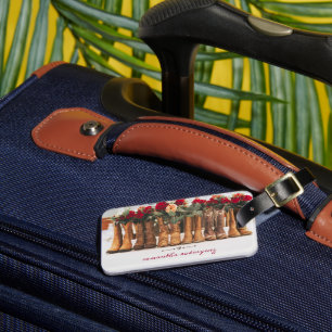 Row of Boots with Flowers Luggage Tag