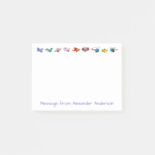 Row of Colourful Aeroplanes Personalise Notes