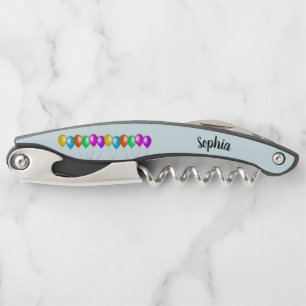 Row of Colourful Bright Balloons Streamers Blue Corkscrew