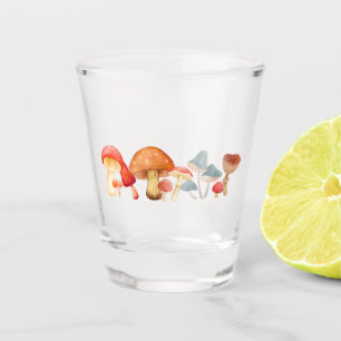 Row of Cute Mushroom Fungi Lover Mycology Shot Glass