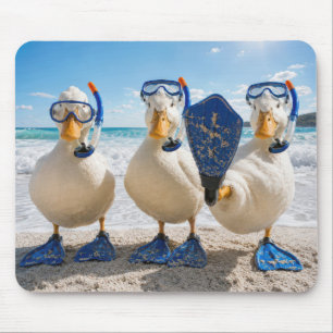 Row of Ducks with Snorkelling Gear Mouse Mat
