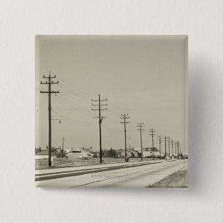 Row of Electricity Poles 15 Cm Square Badge