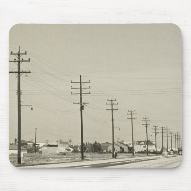 Row of Electricity Poles Mouse Mat (Front)