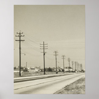 Row of Electricity Poles Poster