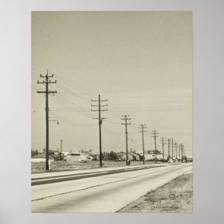 Row of Electricity Poles Poster