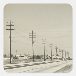 Row of Electricity Poles Square Sticker