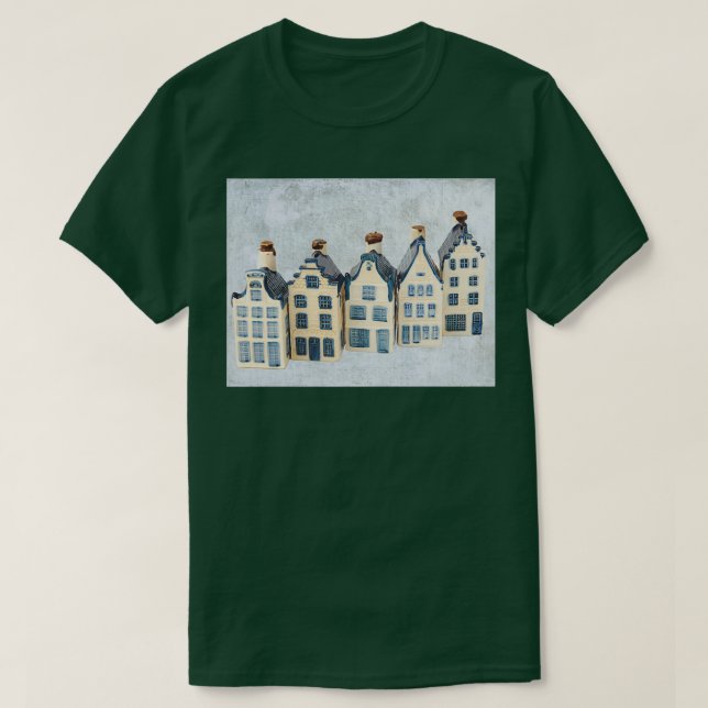 Row of five delft blue houses T-Shirt (Design Front)
