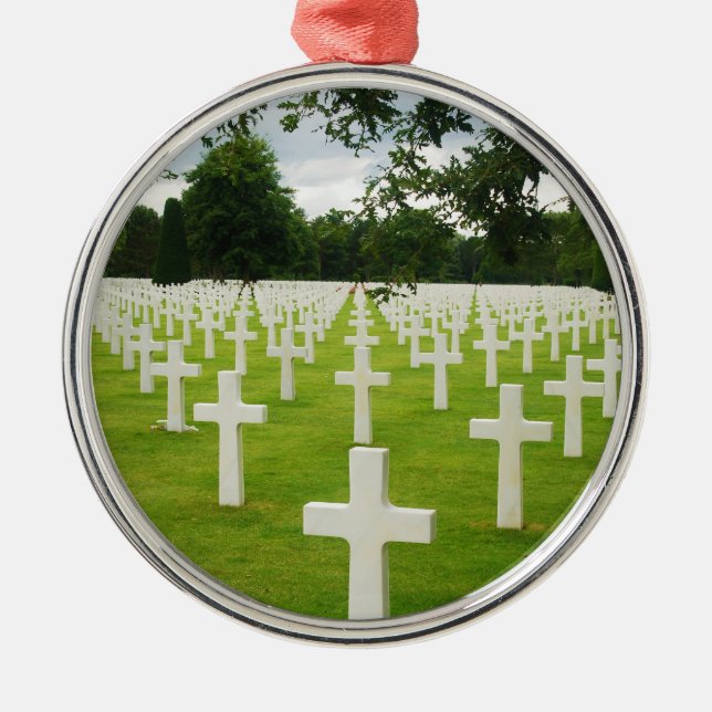 Row of Headstones Arlington National Cemetery Metal Tree Decoration (Front)