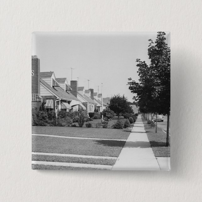 Row of Houses 15 Cm Square Badge (Front)
