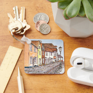 Row Of Houses Key Ring