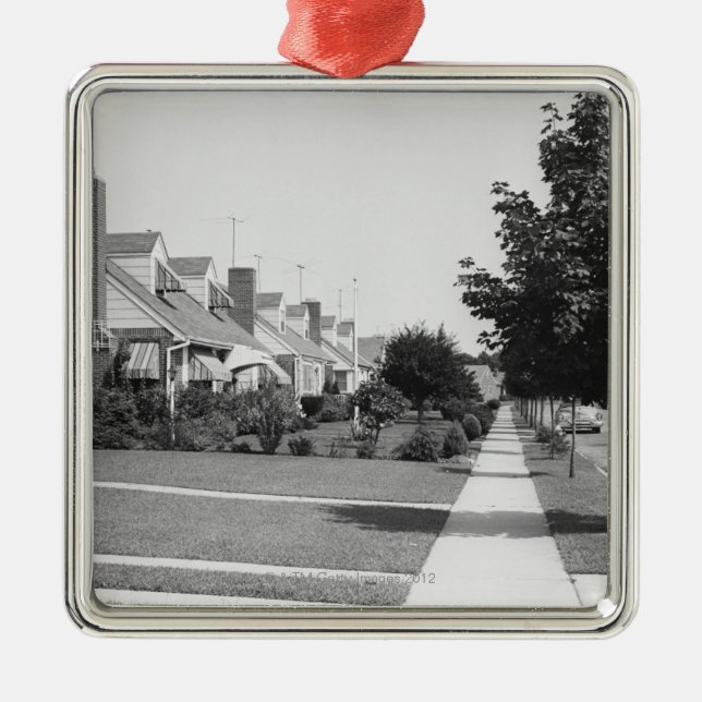 Row of Houses Metal Tree Decoration (Front)