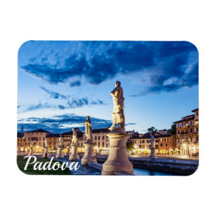 Row of illuminated statues in Padova Magnet