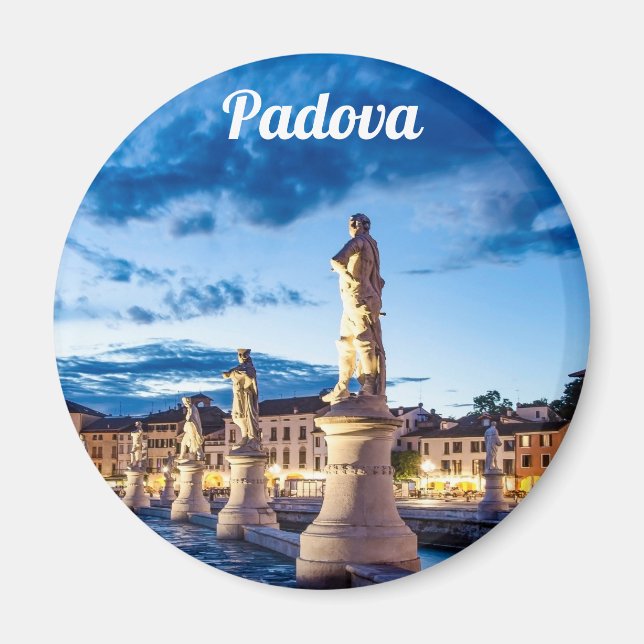 Row of illuminated statues in Padova Magnet (Front)