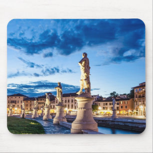 Row of illuminated statues in Padova Mouse Mat