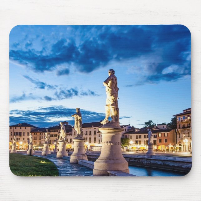 Row of illuminated statues in Padova Mouse Mat (Front)