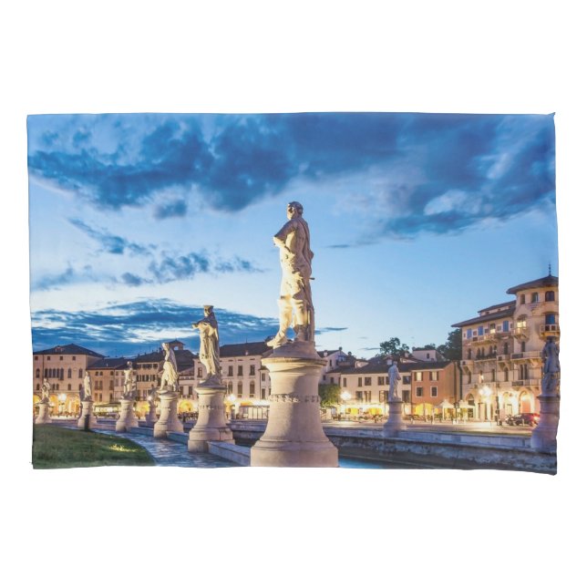 Row of illuminated statues in Padova Pillowcase (Front)