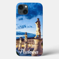 Row of illuminated statues Padova