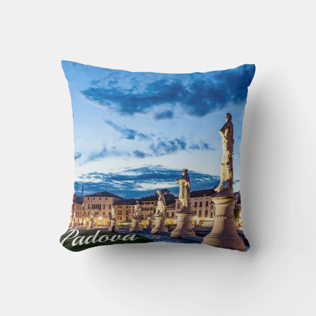 Row of illuminated statues Padova Cushion (Front)