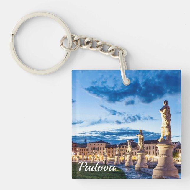 Row of illuminated statues Padova Key Ring (Front)