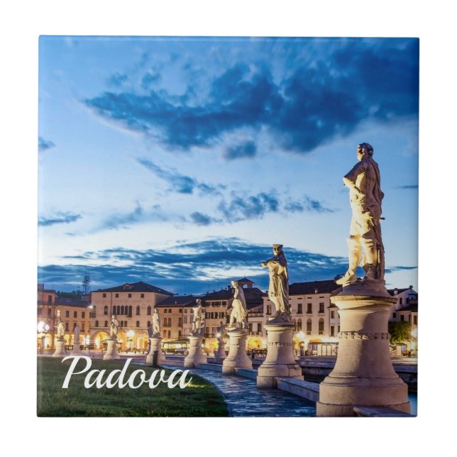 Row of illuminated statues Padova Tile (Front)