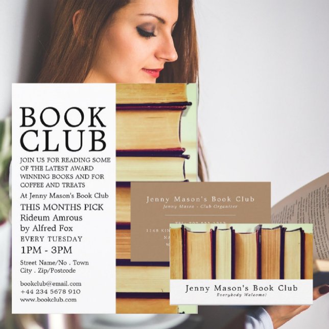Row of Old Books, Book Club Business Card (Creator Uploaded)