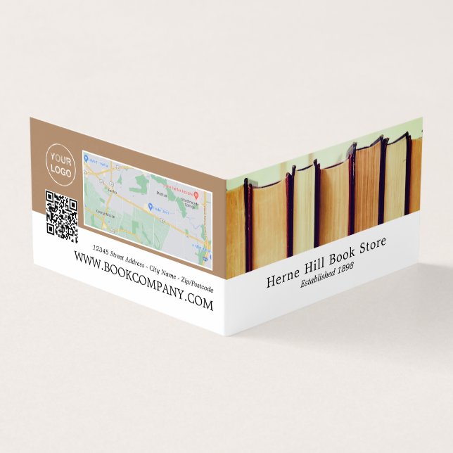 Row of Old Books, Book Store Detailed Loyalty Business Card (Outside)