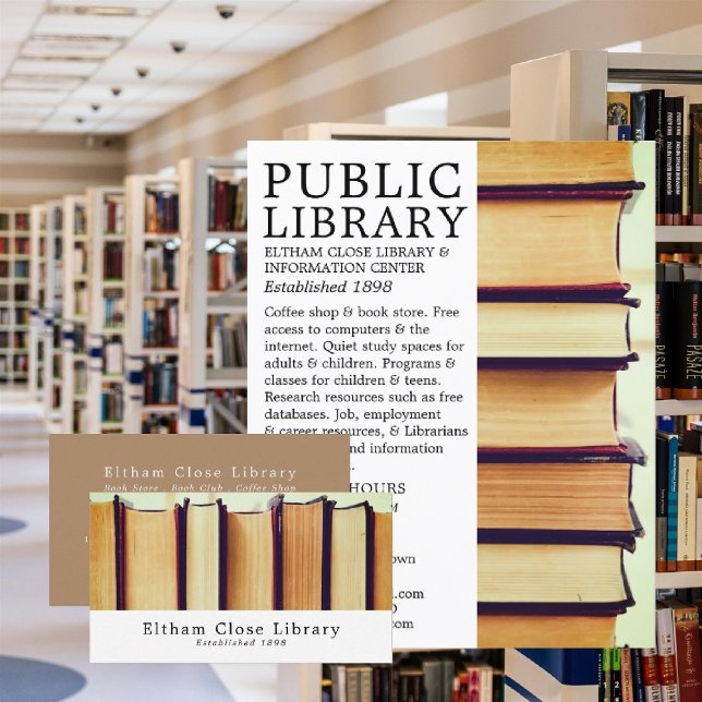 Row of Old Books, Librarian, Library Business Card (Creator Uploaded)