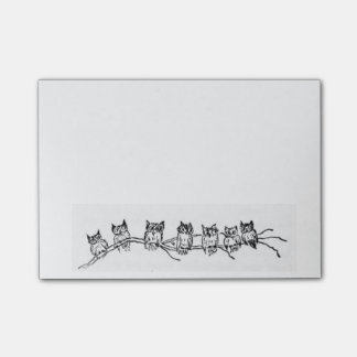 Row of Owls Post-It Notes