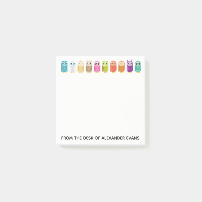 Row of Owls Post-it Notes (Front)