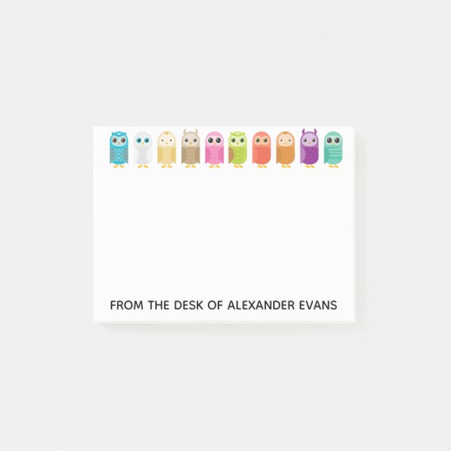 Row of Owls Post-it Notes (Front)