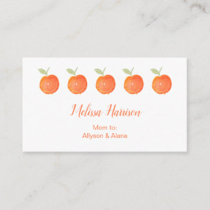 Row of Peaches Greenery Mummy Calling Card