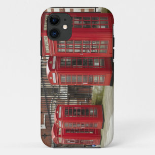 Row of phone boxes at the back of the Royal iPhone 11 Case