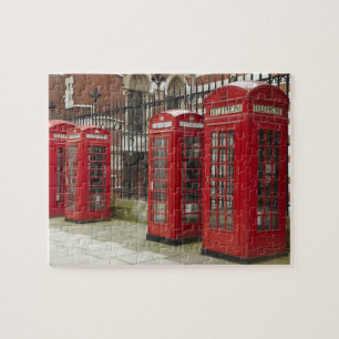 Row of phone boxes at the back of the Royal Jigsaw Puzzle