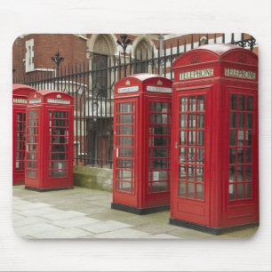 Row of phone boxes at the back of the Royal Mouse Mat