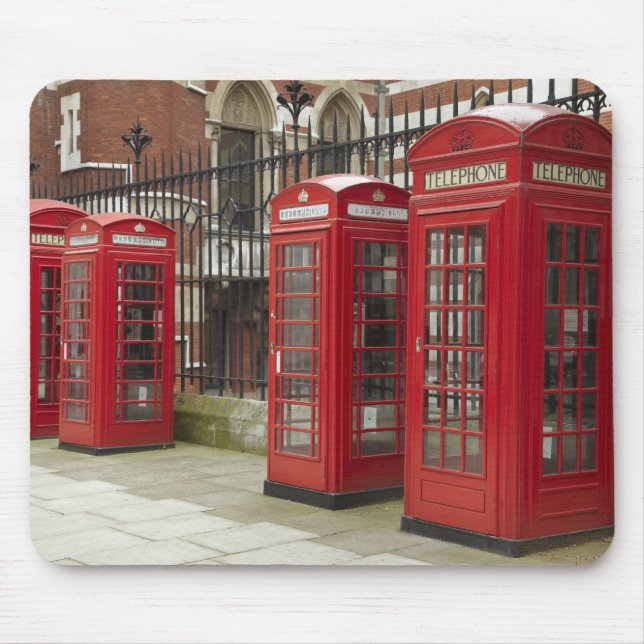 Row of phone boxes at the back of the Royal Mouse Mat (Front)