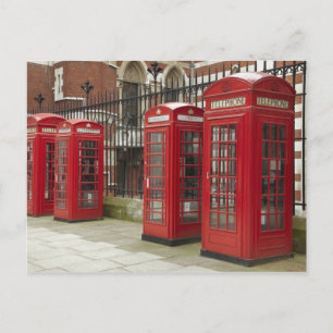 Row of phone boxes at the back of the Royal Postcard