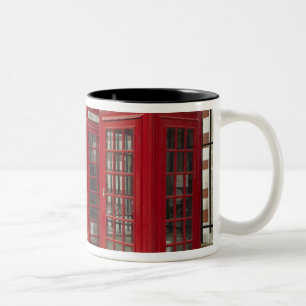 Row of phone boxes at the back of the Royal Two-Tone Coffee Mug