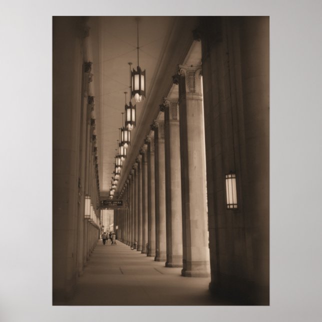 Row of Pillars - Civic Opera House - Chicago Poster (Front)