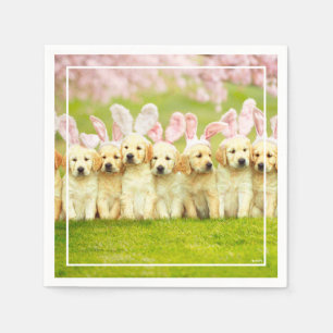 Row of Puppy Bunnies Napkin