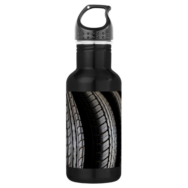 Row of Rubber Tires Closeup 532 Ml Water Bottle (Front)