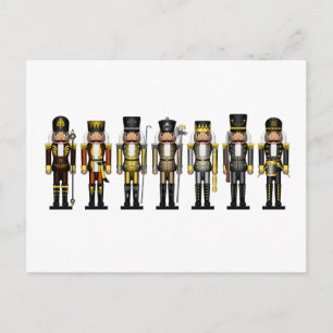 Row of Seven Gay Bear Pride Flag Nutcrackers Postcard