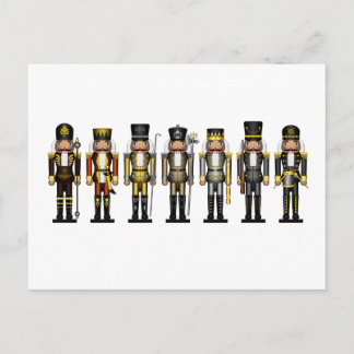 Row of Seven Gay Bear Pride Flag Nutcrackers Postcard