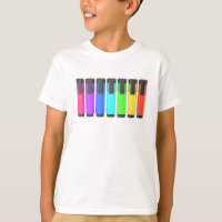 Row of seven highlighters in different colours