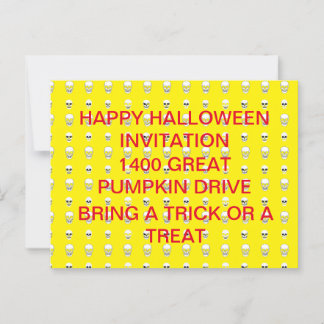 Row Of Skulls - Halloween Invitation Postcard