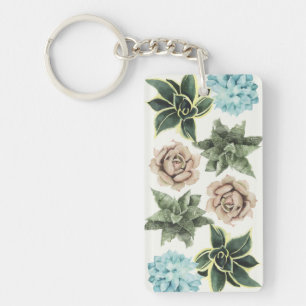 Row of Succulents Key Ring