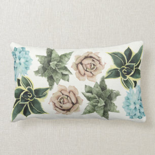 Row of Succulents Lumbar Cushion