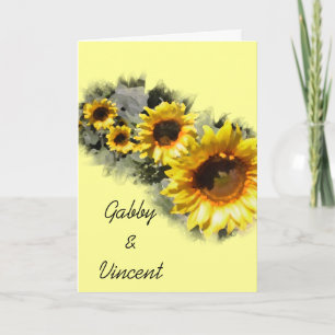 Row of Sunflowers Garden Wedding Invitation