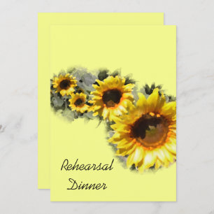 Row of Sunflowers Garden Wedding Rehearsal Dinner Invitation