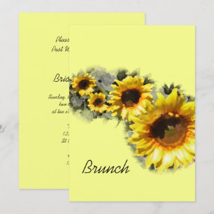 Row of Sunflowers Post Garden Wedding Brunch Invitation