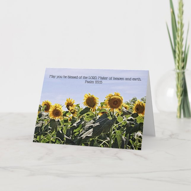 Row of Sunflowers Scripture Card Psalm 115:15 (Front)